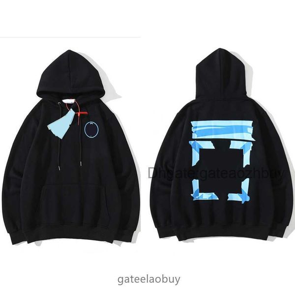 

men's hoodies loose mens classic offs sweatshirts fashion brand hoodie designers luxury pullover back oil paint arrow x men women t shi, Black