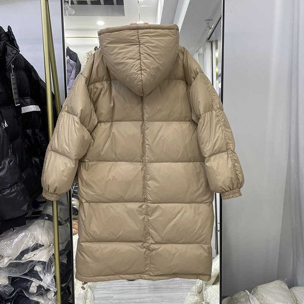 

women's down & parkas off season down jacket mid length over knee loose thickened white duck bread, Black