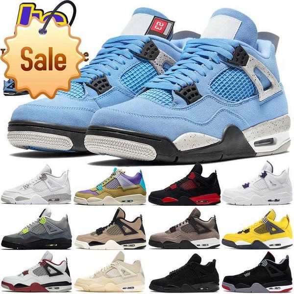 

university blue 4 4s mens basketball shoes white oreo cool grey metallic purple black cat bred shimmer cactus jack infrared men women q