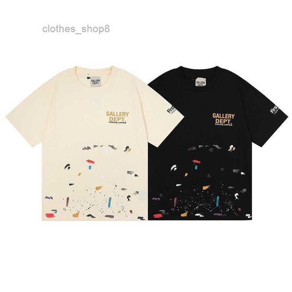 

summer fashion brand gallerydeptts t shirt tshirt mens sweaters designer splash graffiti high street men's and women's loose casua, White;black