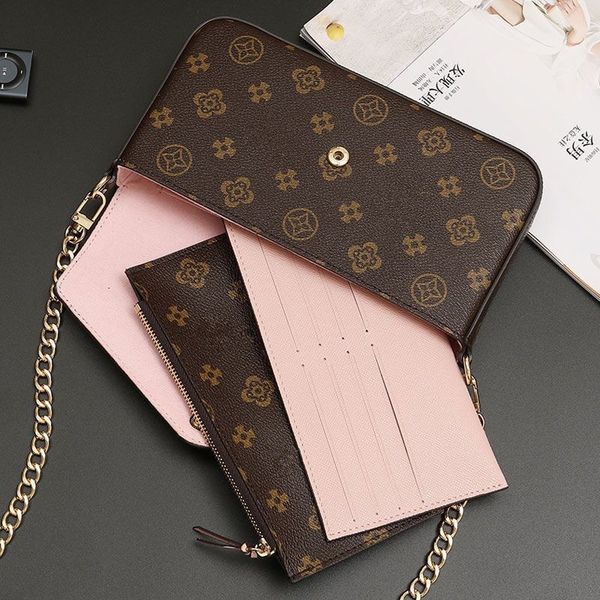 

luxurys designer bag 3pcs/set accessories women s handbag crossbody leather purse messenger fashion flowers shoulder lady tote wallet, Red;black