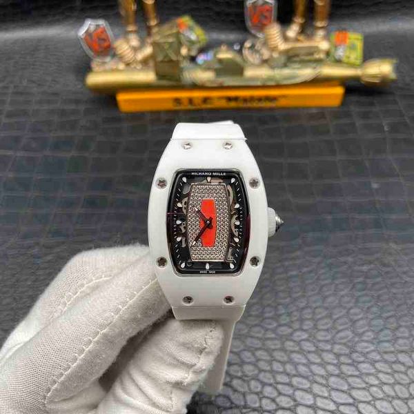 

richards watch milles mechanical wristwatch watches designer minority ceramic fashion womens white hollow out diamond all over the sky star, Slivery;black
