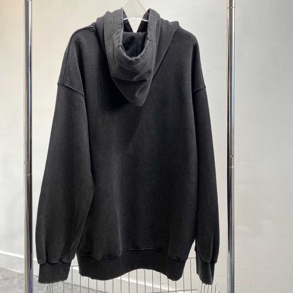 

women's hoodies & sweatshirts paris winter phantom print worn out hoodie casual loose unisex, Black