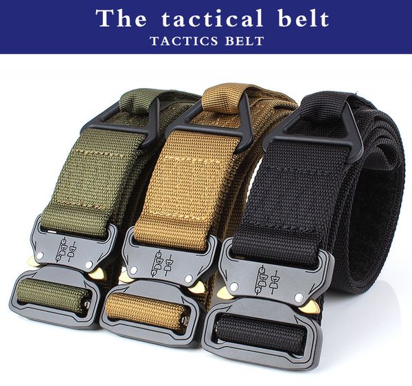 

nylon belt men army tactical multifunctional outdoor training belt beat emergency survival gear a000, Black;brown