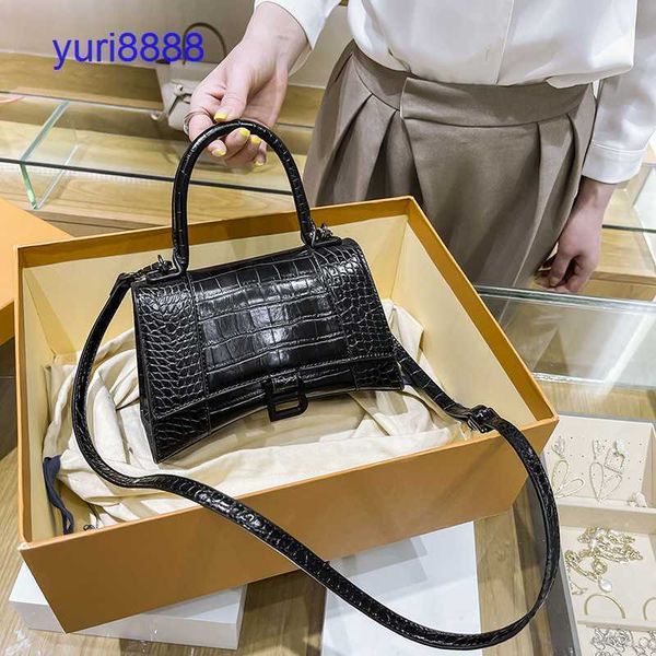 

hourglass bag balenciga shoulder bags price bag crocodile hand single shoulder 2022 new fashion high sense wom ts7e