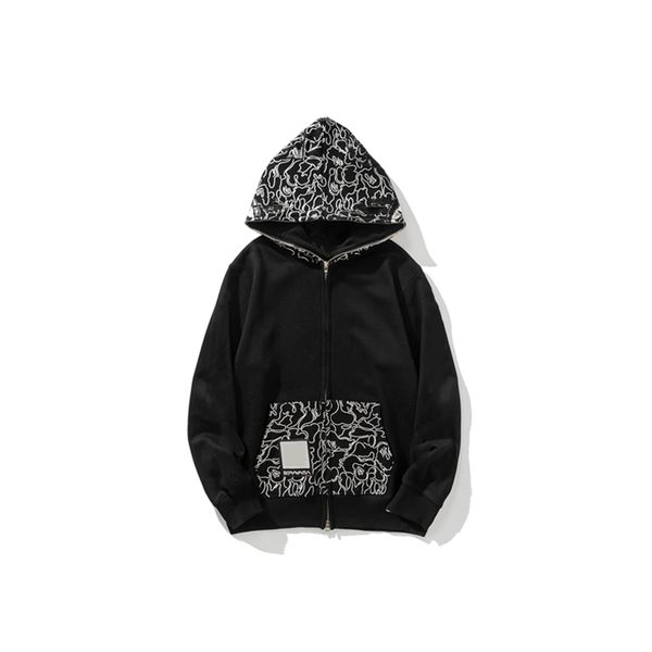 

shark hoodies craftsmanship tiger mens hoodies designer men women shark full zip hoodie jacket color harajuku sweatshirt fashion co-branding, Black;brown