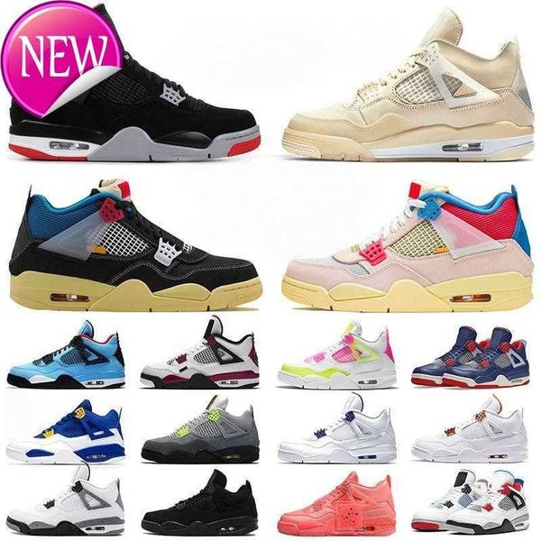 

jumpman womens mens 4 4s basketball shoes university blue royal black white classic retro cement union sail fire red guava ice trainers k