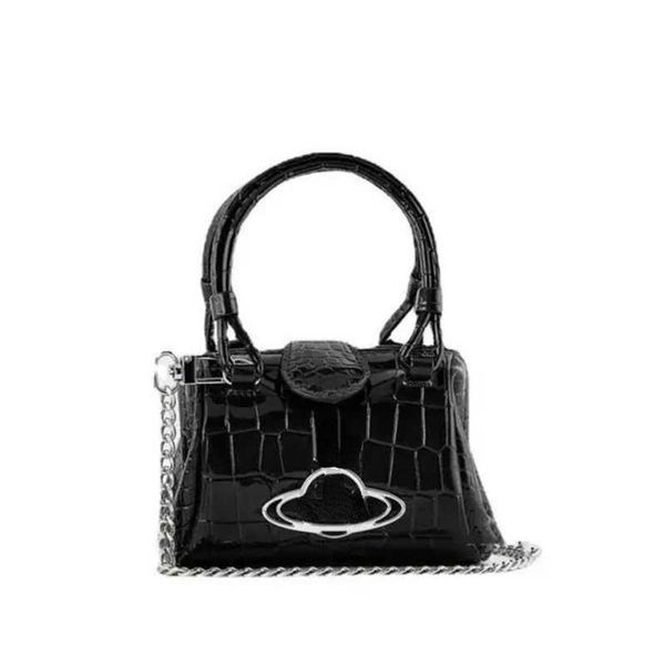 

bags womens 22ss vivi designer new product crocodile shoulder bag pattern patent leather chain diagonal bag black fashion all-match large-ca