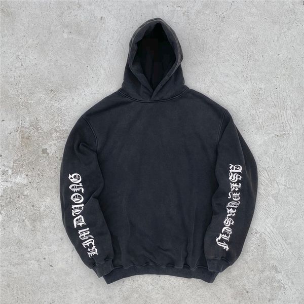 

oversized hoodie men woman 1 high-quality print on sleeves pullover, Black;brown