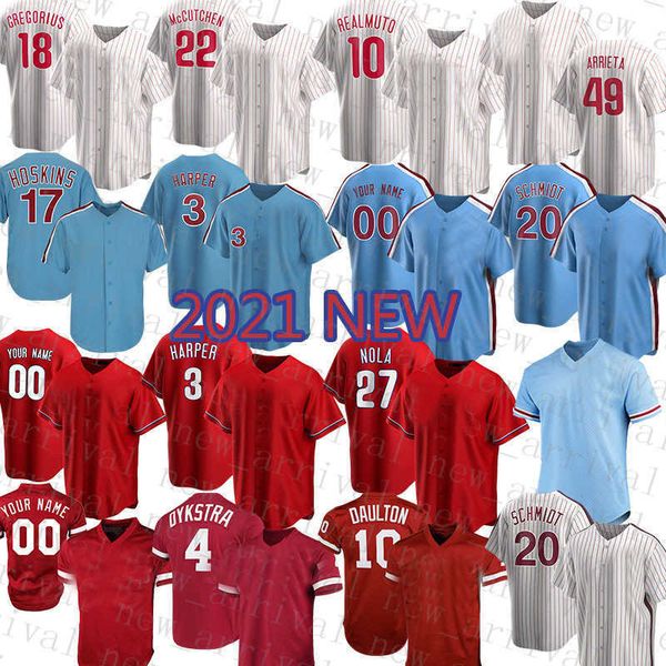 

2022 baseball jerseys nick castellanos kyle schwarber mens jt realmuto bryce women harper mike schmidt custom jake darren stitched baseball, Blue;black