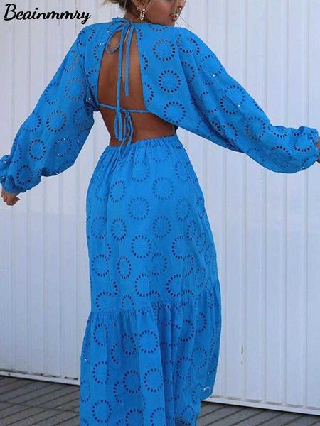 

casual dresses women backless cutout embroidered cotton dress elegant female hollow out bandage a-line dress casual backless female dress t2, Black;gray