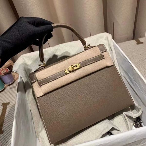 

bag herme 2022 second generation kelys bag fashion trend single shoulder diagonal span portable leather women's palm print small square
