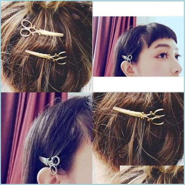 

hair clips barrettes barrettes retro hairpin plated gold small scissors lovely new original side clip personality fashion woman 0 5d dhc0w, Golden;silver