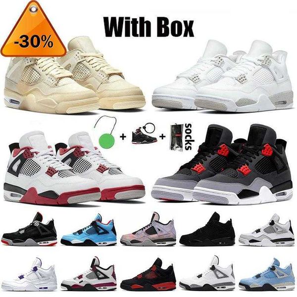 

2022 new outdoor women men jumpman 4 basketball shoes sail white oreo 4s zen master fire red thunder infrared sneakers military black cat