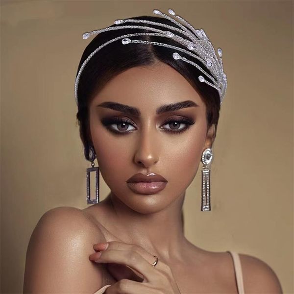 

luxury tassel handmade rhinestone crystal bridal tiara jewelry wedding crown zd494, Silver