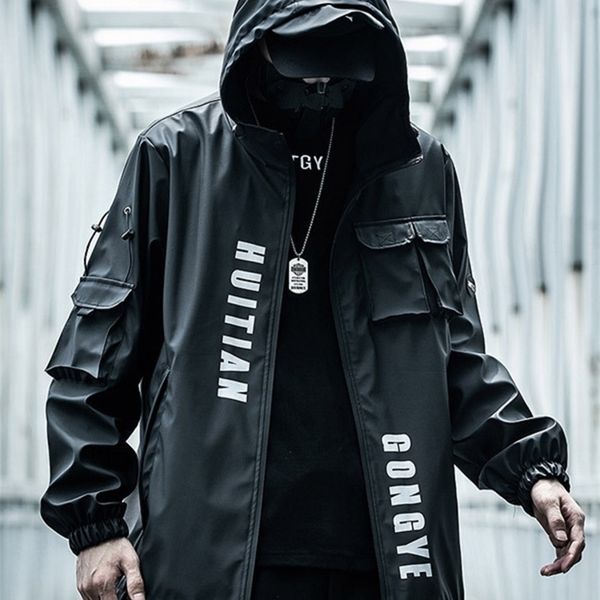 

men's jackets pfnw sweatshirt dark style jacket high street streetwear autumn spring long sleeve coat male techwear coats 12a 220927, Black;brown