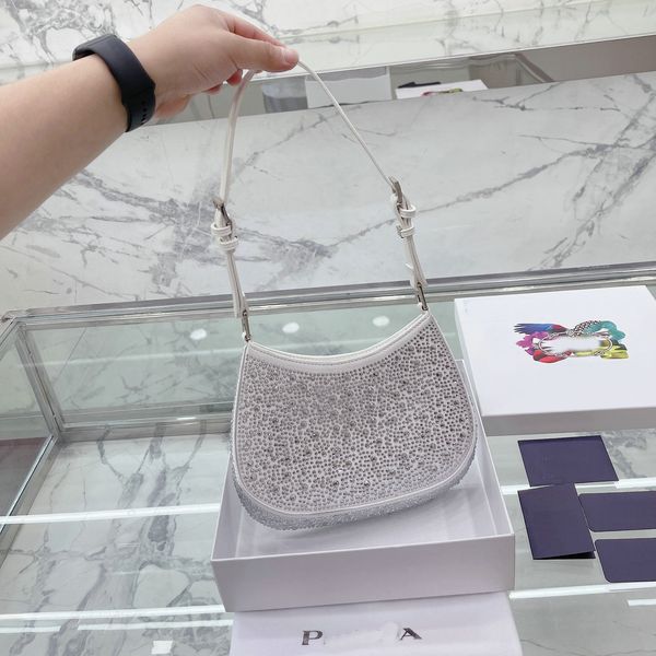 

diamond women shoulder bag new crystal handbags summer fashion underarm purses luxury totes nylon classic shiny handbag zipper pochette