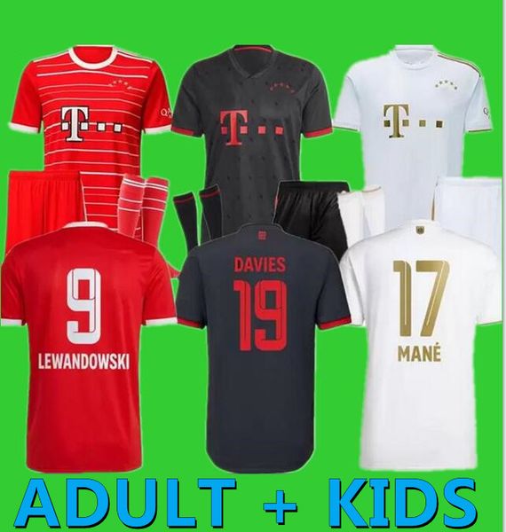 

mane de ligt gnabry soccer jersey 22 23 sane kimmich coman muller davies football shirt kit men kids sets kit 2022 2023 uniform musiala gore, Black;yellow