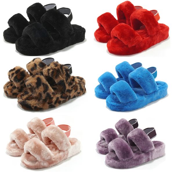

designer women boots platform fur slipper slides triple black red yellow pick womens snow booties winter boot eur 36-44