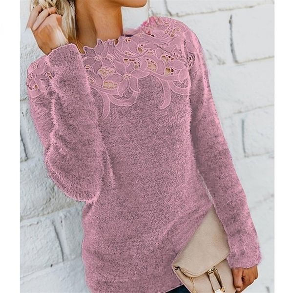 

women's sweaters ladies lace hollow twill neck sweater 220927, White;black