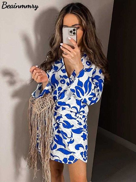 

casual dresses 2022 summer boho printed mini dress casual women v-neck lace-up short sleeve dresses loose a-line holiday beach female vestid, Black;gray