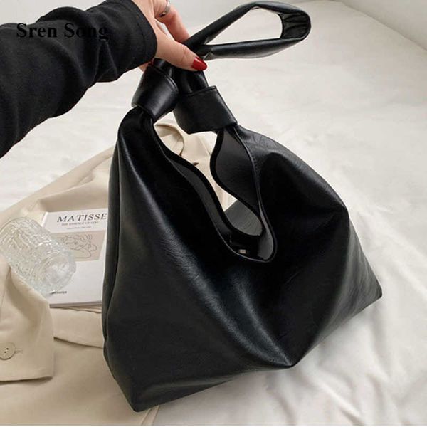 

bags women's large capacity 2021 new fashion handbags casual underarm solid color female soft pu leather y2209