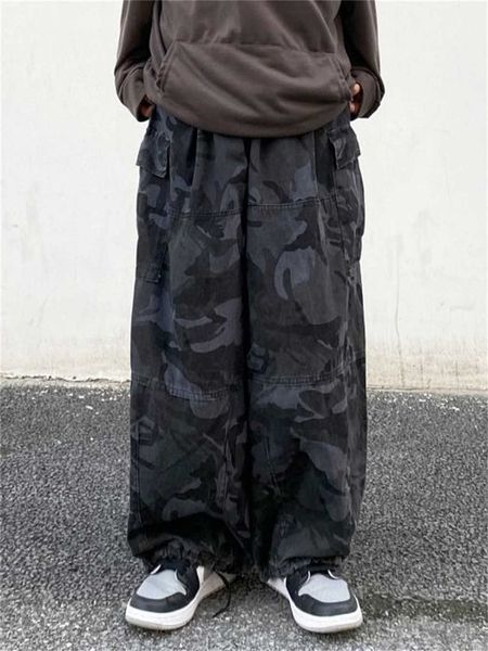 

women's pants capris harajuku cargo baggy pants camouflage women streetwear korean fashion hip hop japanese style casual wide leg y2k l, Black;white