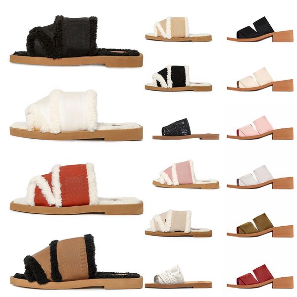 

2022 new fashion women slippers summer ch rubber sandals beach sliders scuffs indoor shoes designer canvas outdoor peep toe woody casual mul, Black