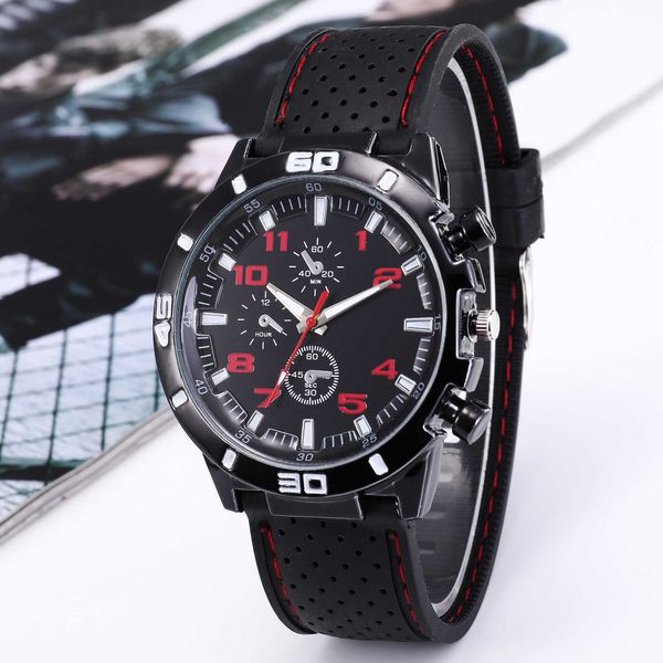 

watch 2021 fashion silicone car line men's quartz leisure, Slivery;golden