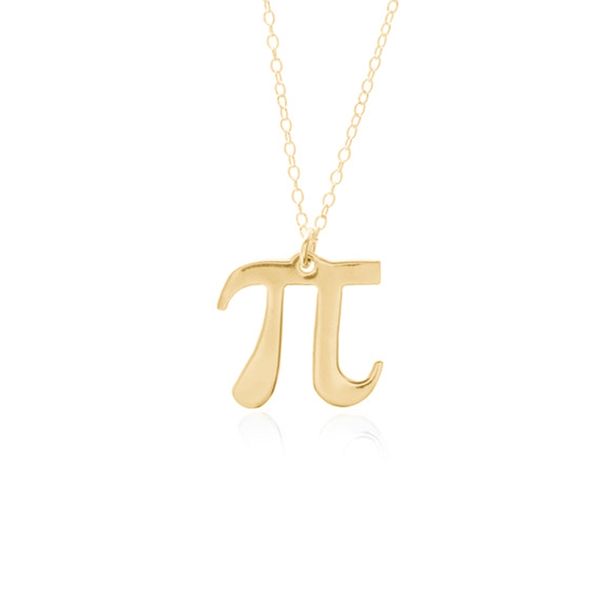 

math pi 3.14 symbol number pendant necklace stainless steel geometry initial letter digital pai infinite infinity necklaces for teacher stud, Silver