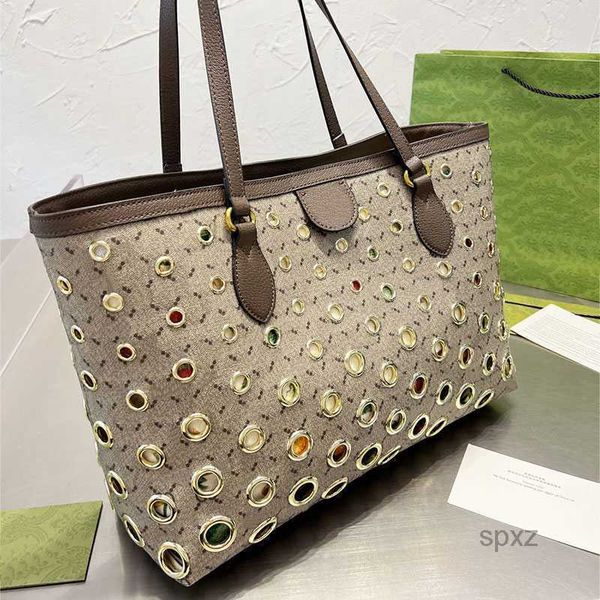 

evening bags tote bag shoulder handbags women travel bags canvas metal circular hole large capacity crossbody purse letter decorate flower p