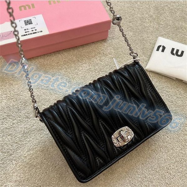 

miu bag quality silver chain shoulder bags soft sheep leather handbags luxury designewallet womens cross body bag hobo totes evening bags pu