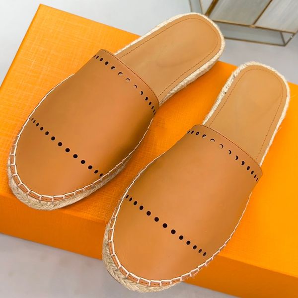 

popular ladies slippers fisherman shoes simple and convenient espadrilles upper with brand logo to highlight the brand charm luxury designer, Black