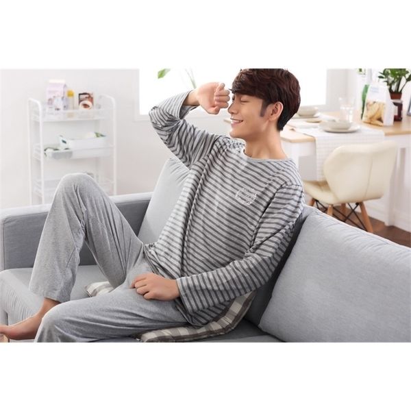 

men's sleepwear arrival no brand fashion men cloth 100cotton oneck collar striped coat 220924, Black;brown