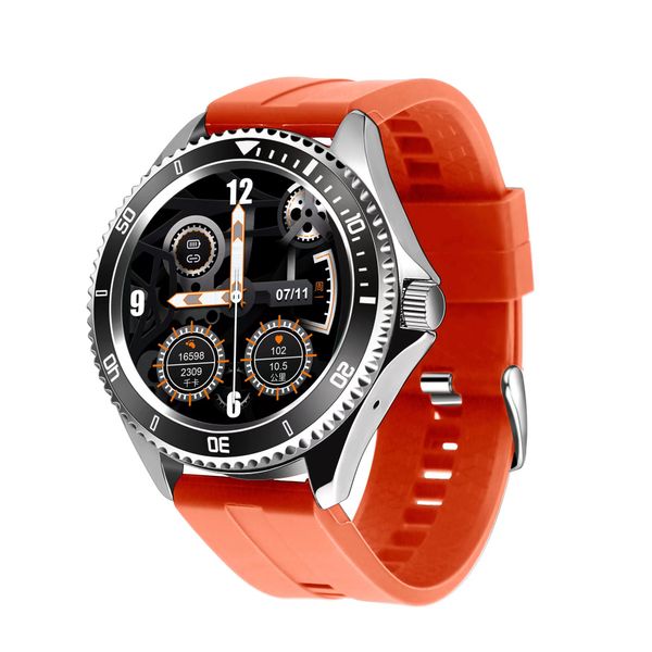 

men's smart watch with call function compatible with android and ios, Slivery;brown