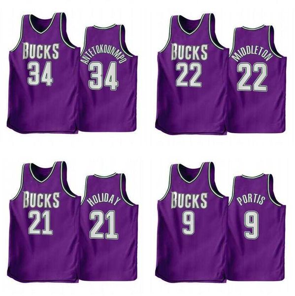 

basketball jersey giannis antetokounmpo khris middleton jrue holiday bobby portis 2022-23 new season men youth city jerseys in stock purple, Black;red