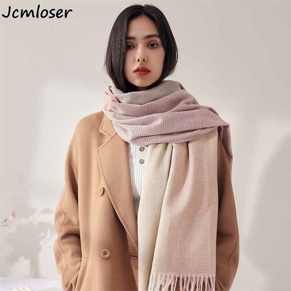 

scarves autumn winter cashmere women plaid scarf warm shawl and wrap bandana pashmina long tassel female foulard thick blanket 220927, Blue;gray