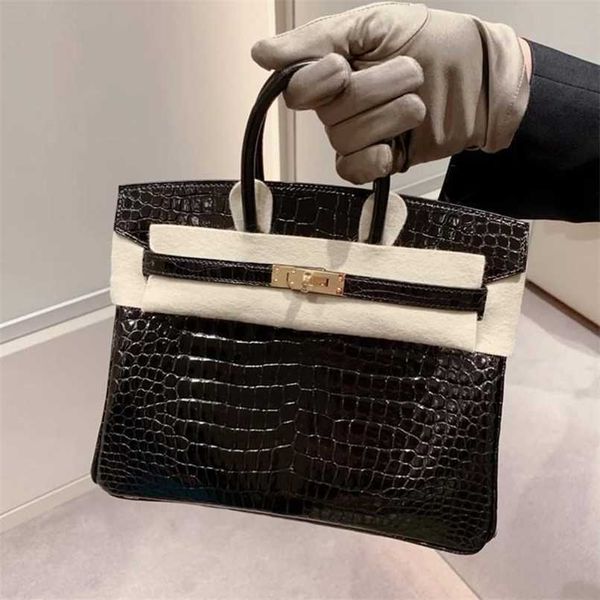 

designer herms handbags birkin women bags crocodile leather womens 2023 new fashion cowhide commuter versatile hand have logo 18lil
