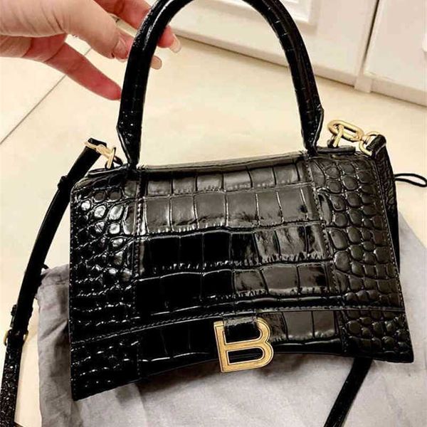 

balenclagabag advanced designer crocodile handbags hourglass bag 2022 fashion net red same handbag b-shaped single shoulder diagonal straddl