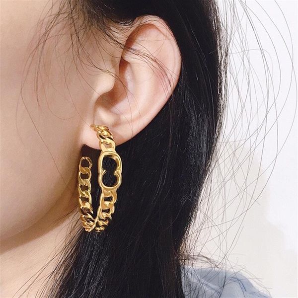 

fashion jewelry women earrings gold hoop huggie luxury designer style with correct letters stainless steel silver copper bracelts 2890, Golden;silver