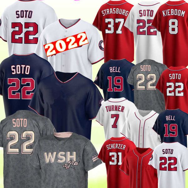 

2022 baseball jerseys juan soto trea turner carter kieboom max scherzer stephen strasburg luis garcia chris archer josh bell anthonystitched, Blue;black