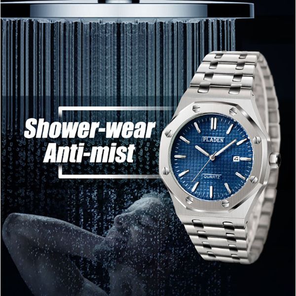 

the swiss men classic business stainless steel men's watch waterproof luminous wrist watch, Slivery;brown