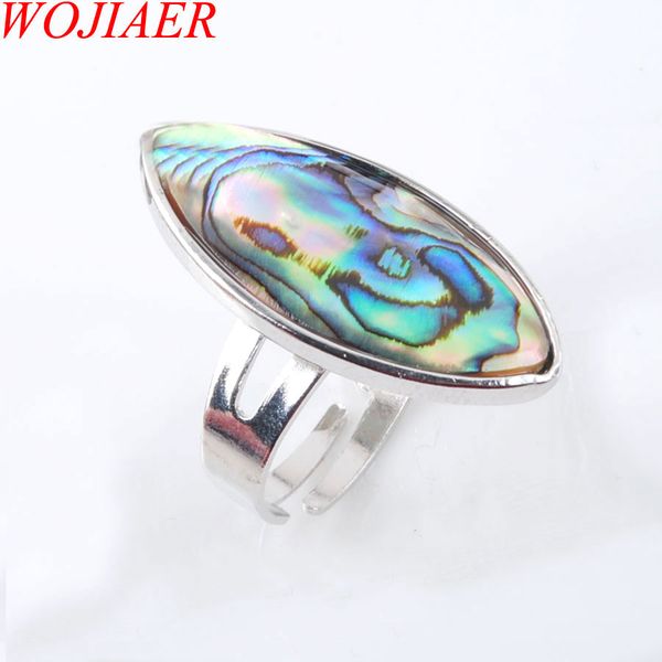 

natural abalone shell beads rings colourful pearl horse eye adjustable ring charms for women men bead size 30mm x3051, Golden;silver