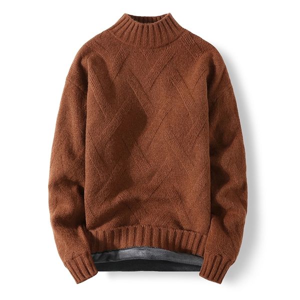 

men's sweaters autumn casual fleece winter fashion warm thick male o neck wool liner pullovers  3xl 220927, White;black