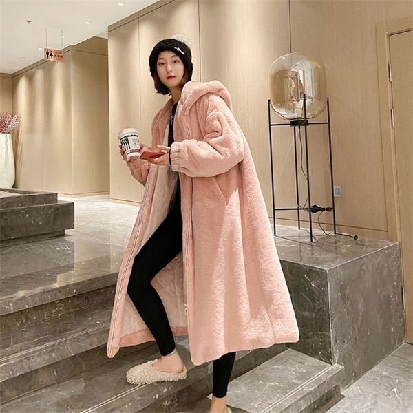 

womens fur faux winter jacket s for coats flufy streetwear 220927, Black