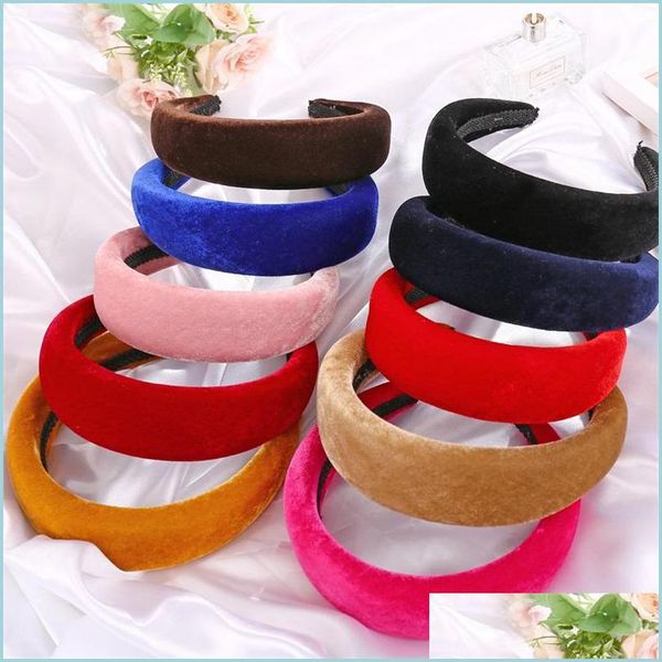 

headbands retro headband solid color originality simplicity wide edge plush women bling fashion headbands hair hoop accessories drop dhowp, Silver