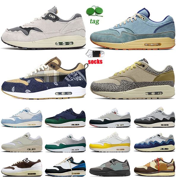 

fashion mx 1 mens women running shoes 87s og sneakers with socks safari tour yellow protection pack ironstone cactus jack patta waves black