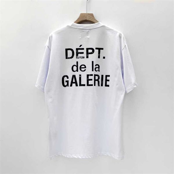 

designer mens t-shirts gallerydept trendy gd dept leisure high street hip hop summer loose cotton short sleeve tshirt, White;black