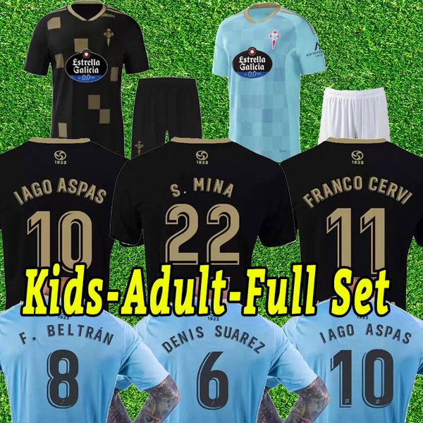 

celta de vigo iago aspas soccer jerseys 2022 23 home away camiseta futbol nolito f.beltran hugo mallo solari s. mina briais men hommes footb, Black;yellow