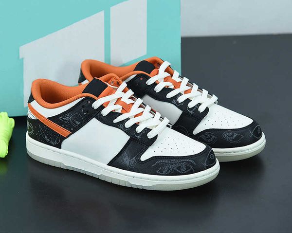 

halloween low pro skateboard shoes black white orange luminous casual runner outdoor trainers sneakers sports come with box